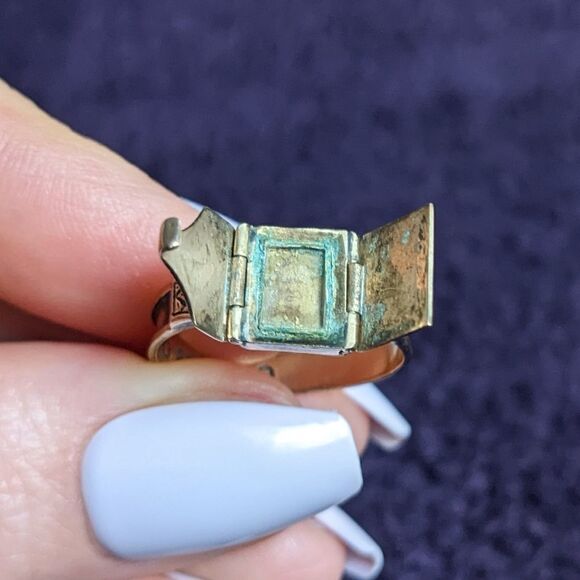 envelope/locket mourning ring with lithograph 1867 - Picture 3 of 8